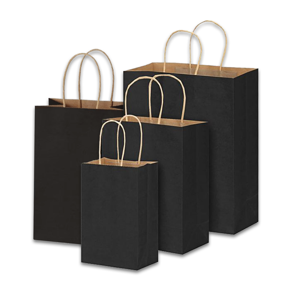 Kraft Paper Bag With Handle (Black)